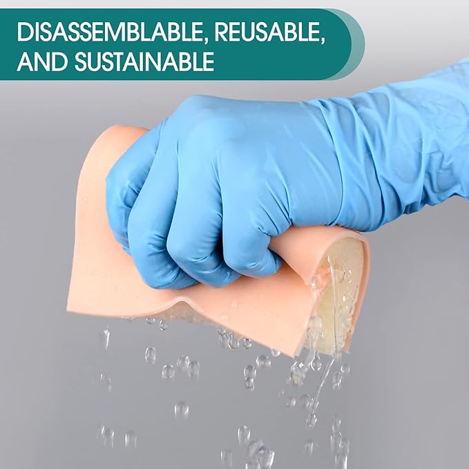 IM,SQ Injection Practice Pad Model with Skin, Subcutaneous Tissue and Muscle Layer for Nurse and Medical Student Training, Wearable Design