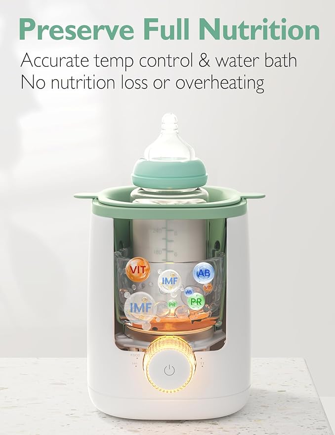 Momcozy Retain Nutrients Bottle Warmer, 9-in-1 Baby Bottle Warmer with Night Light, Accurate Temperature to Preserve Fullest Nutrients in Breast Milk, Bottle Warmers for All Bottles