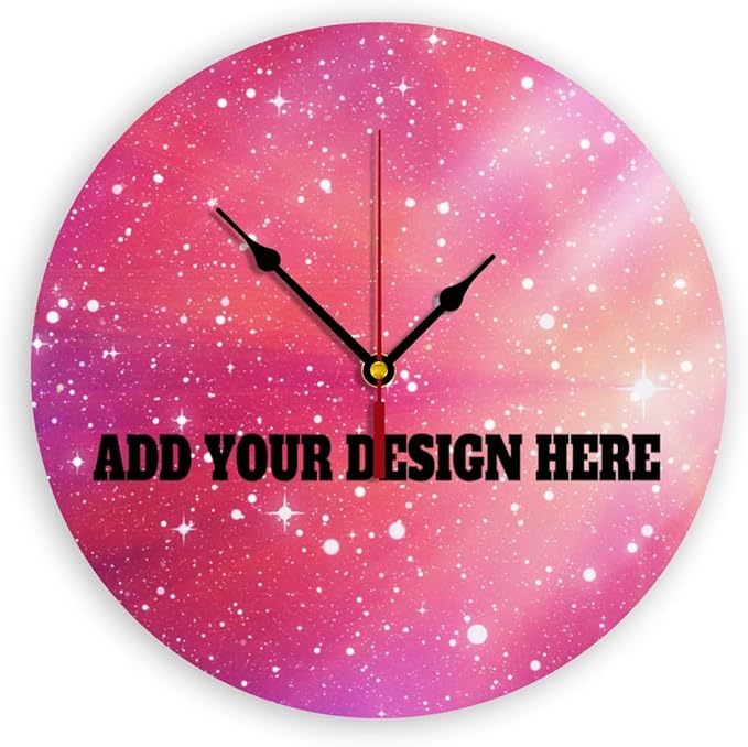 Generic Custom Wall Clock Personalized Clocks with Photo Text Logo That PVC Customized Round Silent Clock for Living Room Family Friends Gifts, 12inch-30cm