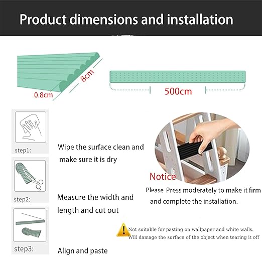 Bunk Bed Ladder Pads,Traction Treads for Stair Steps,Soft Extra-Wide Edge Protector,Self-Adhesive Bunk Bed Ladder Cover Foam Padding,Furniture 16.5 Ft Light Green