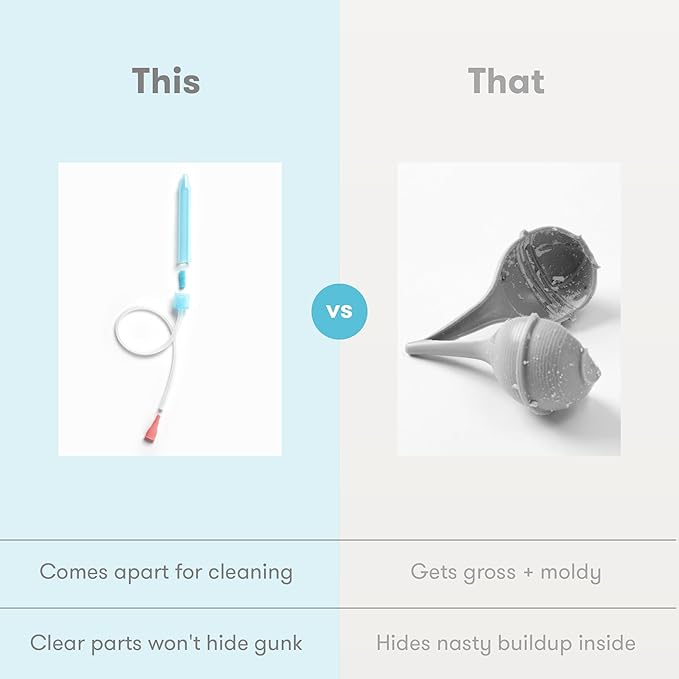 Frida Baby NoseFrida SnotSucker for Baby, Nasal Aspirator for Baby, Nose Sucker Baby Nasal Aspirator for Baby, Congestion Relief with 24 Extra Hygiene Filters