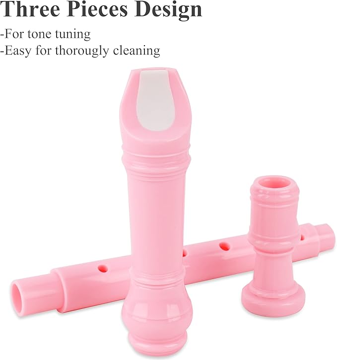 Recorder Instrument for Beginner Kids Adults,8-Hole Soprano Descant Recorder Music Flute with with Cleaning Rod & Leather Case For School Student Home Entertainment(4-Pink Unicorn Flamingo)