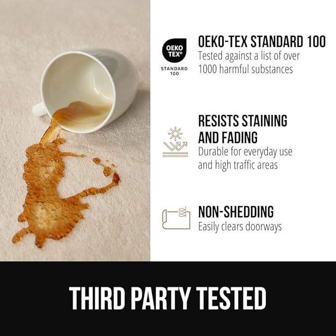 GORILLA GRIP Ultra Soft Washable Area Rug, 8x10, Stain and Slip Resistant Plush Thick Carpet for Bedroom Living Room, No Shed Floor Rugs, Pet Friendly, Dorm Essentials, Nursery Home Decor, Dark Gray