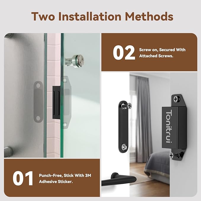 Cabinet Door Magnet, Flat Bottom Cabinet Magnetic Catch with Adhesive, Easy to Install,Only Takes 1 Minute,35lb Magnetic Cabinet Door Drawer Latch(Black, 6Pack)