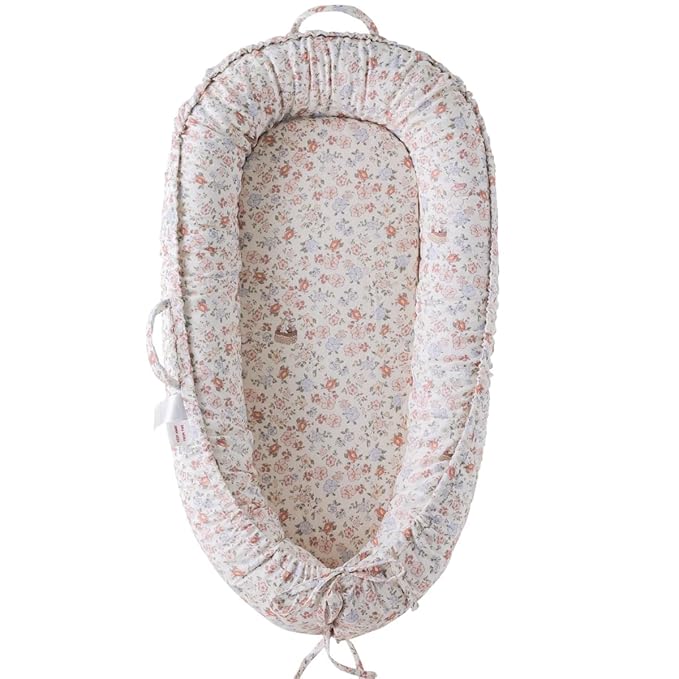 Infant Lounger, Baby Nest Cover for Baby Girls & Boys, Newborn Essentials for Baby 0-18 Months, 100% Cotton Breathable (Wonderland)