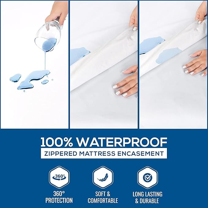 Utopia Bedding Zippered Mattress Encasement Twin Size (Pack of 10), 100% Waterproof, Dust Mite and Bed Bug Proof Mattress Protector, Absorbent 6-Sided Mattress Cover