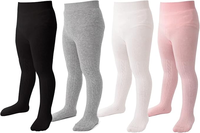 Marchare Baby Girls Tights Thick Solid Cable Knit Leggings Winter Warm Stockings For Toddler Girls 1/2/3/4/5 Pack