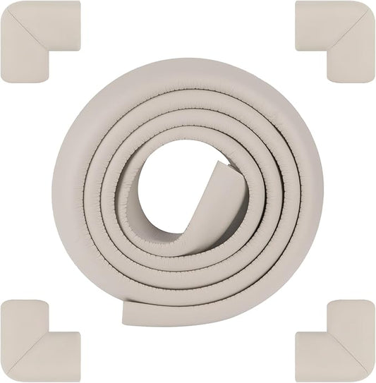 2 Pack L Shape Extra Thick Furniture Table Edge Protectors Foam Baby Safety Bumper Guard 16.4 Ft, Hearth Cushion, for Table, Fireplace, Countertop(with 8 Corners) (Gray)