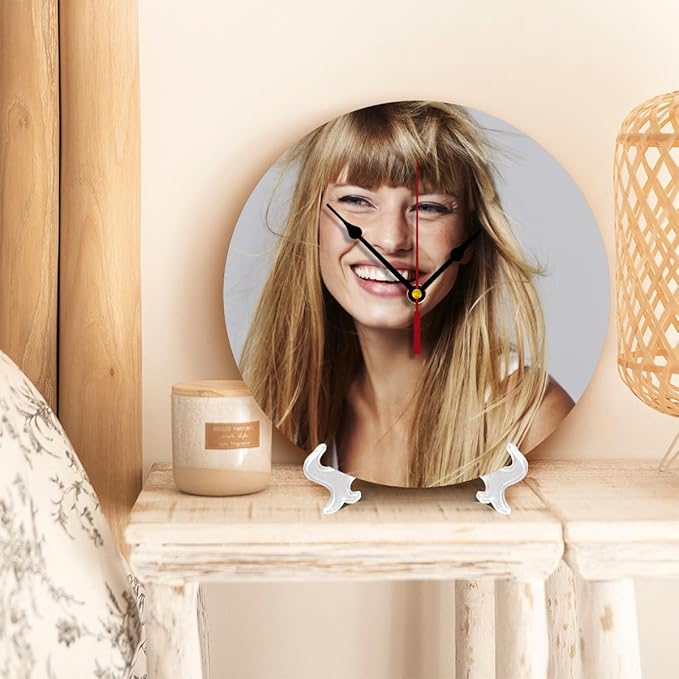 Generic Custom Clocks for Walls Personalized Clocks with Picture That PVC Customized Round Silent Clock for Living Room Creative, 12inch-30cm