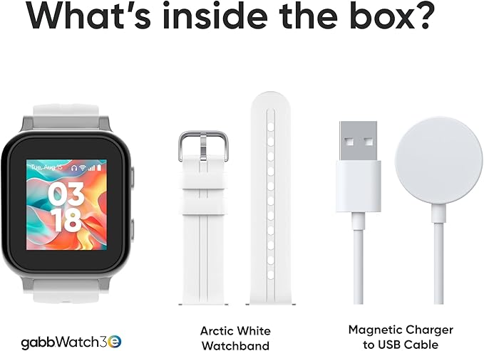 Gabb Watch 3e - GPS Tracker for Kids, Digital Smart Watch, No Social Media or Internet, Fees Required (Silver)
