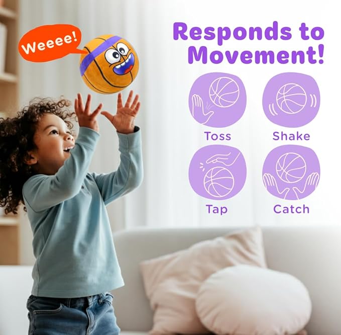 Move2Play, Hilariously Interactive Toy with Music & Sound Effects | Birthday Gift for Boy & Girl | Ball for Toddler & Baby | 6, 12, 18+ Months | 1, 2, 3+ Year Old