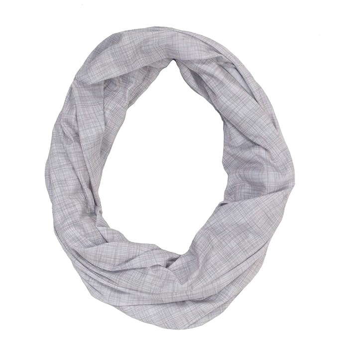 LK Baby Infinity Nursing Scarf Breastfeeding Cover Ultra Soft Premium Jersey Polyester- 100% AZO free and Safe for Baby (Light Grey Pattern)