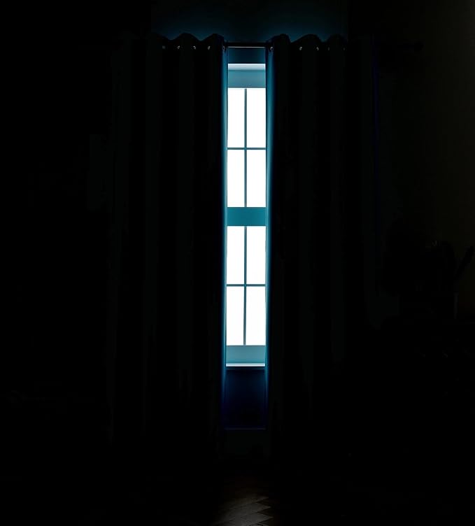 MIUCO Blackout Curtains Room Darkening Curtains Textured Grommet Window Curtains for Bedroom 2 Panels 52x63 Inch Long Turquoise