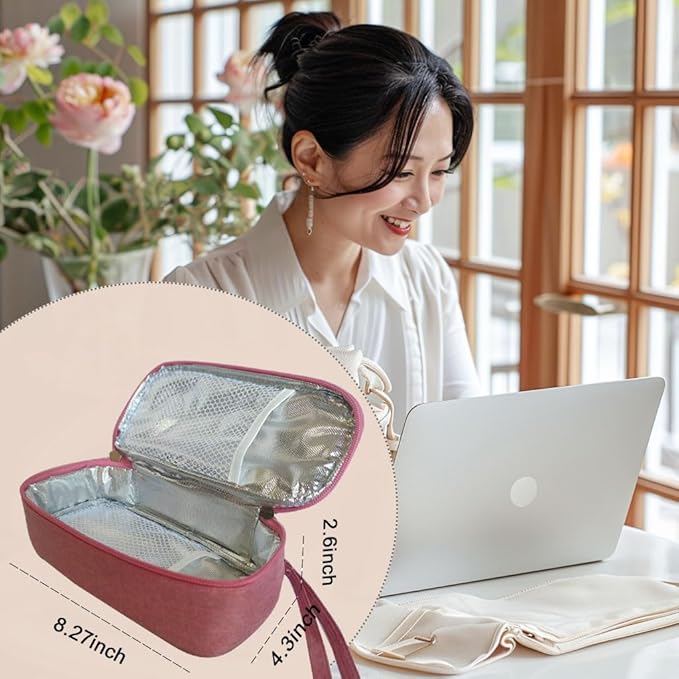 Insulated Breastmilk Cooler Bag with 2 Ice Packs - Breastmilk Cooler Organizer Bag for Daycare, Breastfeeding Mom Travel Outdoor