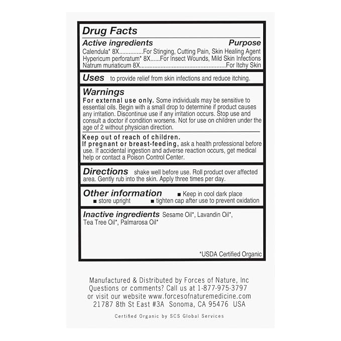 Forces of Nature Organic Anti-Itch Extra Strength Roll On, 0.14 FZ