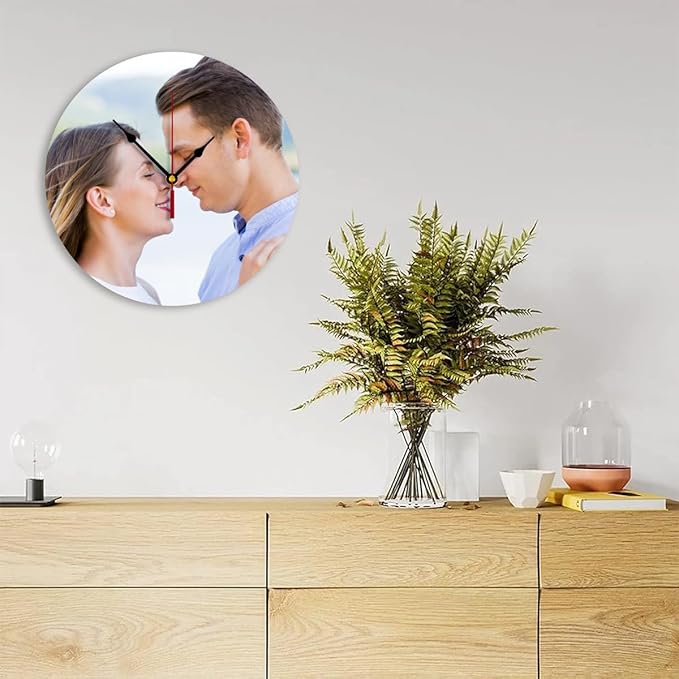 Generic Custom Clocks for Walls Personalized Clocks with Picture Customized Round Clock for Birthday Wedding Present Family Friends Gifts, 12inch-30cm