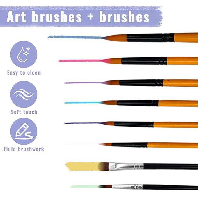 Face Painting Kit, 54 Colors Water Activated Face Paint Palette with Stencils, Brushes, Gems for Halloween Makeup, Parties, Carnival, School Event & Festivals