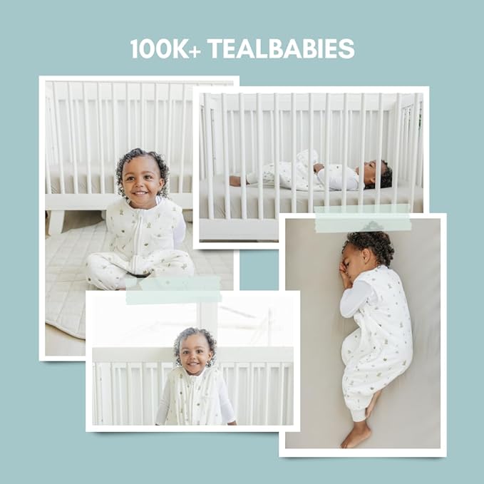 Tealbee DREAMSUIT: Toddler Sleep Sack with Feet 2T 3T - 0.8 TOG Lightweight Baby Wearable Blanket for Walkers - Rayon Made from Bamboo, Organic Cotton Sleeping Bag (2T-3T) - Cactus