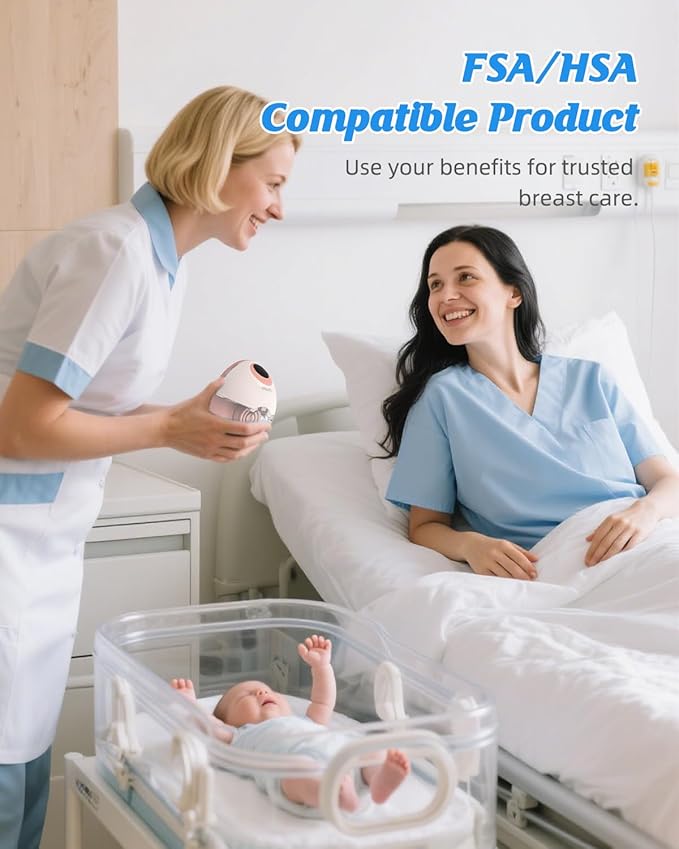 Hands Free Breast Pump MY-381, Wearable Breastfeeding Pump, Rechargeable Electric Pump with Voice Prompts, 4 Modes & 12 Suction Levels – Portable, BPA-Free, Double Pack (Pink)