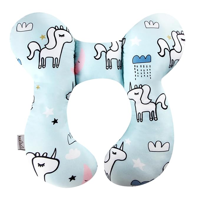 KAKIBLIN Baby Neck Pillow, Baby Travel Pillow, Baby Support Pillow,Upgraded Baby Neck Pillows for Car Seat Toddler Head and Neck Support Pillow for Car Seat, Pushchair(Unicorn)