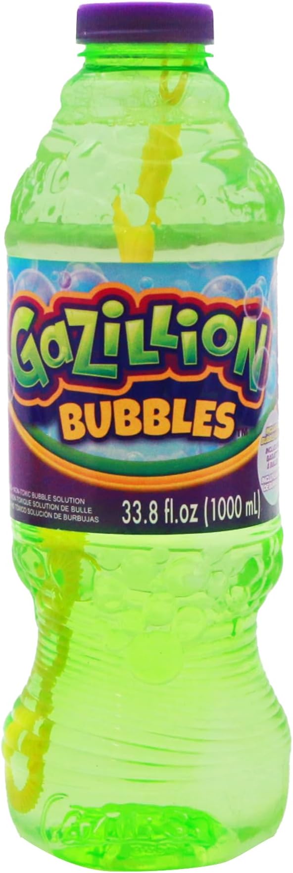 Gazillion Bubbles, Original Bubble Solution 1L - Create Bubbles with Premium Formula & 7-in-1 Bubble Wand - Non-Toxic & Safe