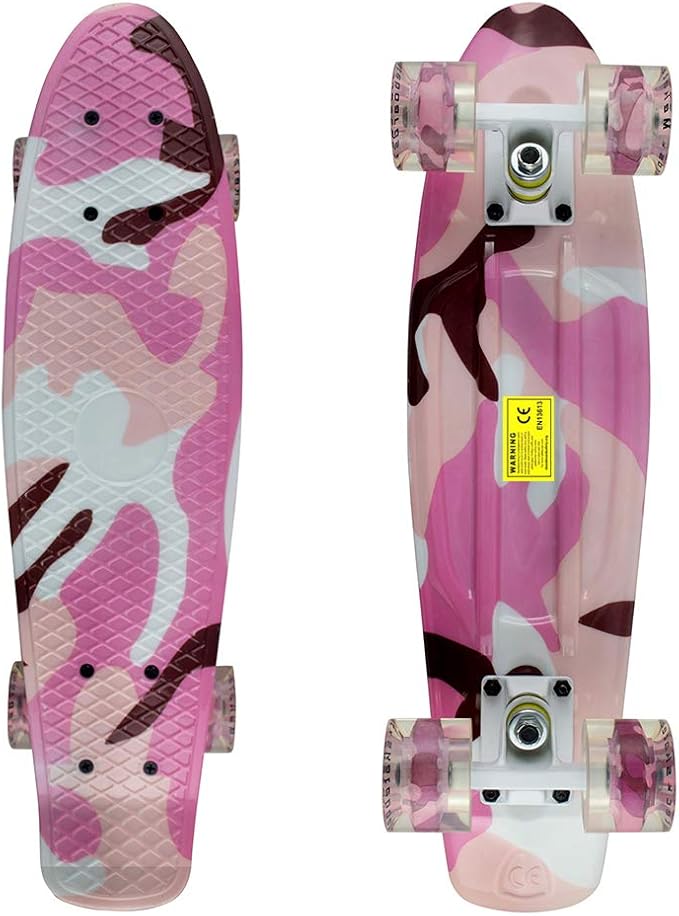Skateboards Complete 22 Inch Mini Cruiser Retro Skateboard for Kids Boys Youths Beginners