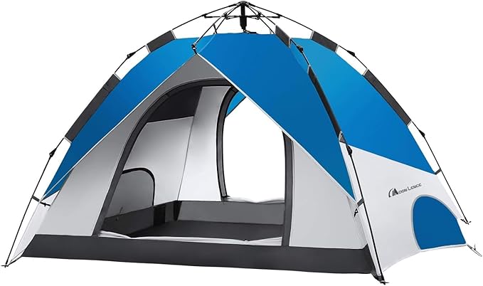 MOON LENCE Instant Pop Up Tent for 3-4 Person - Automatic Portable, Windproof for Camping, Hiking, Mountaineering