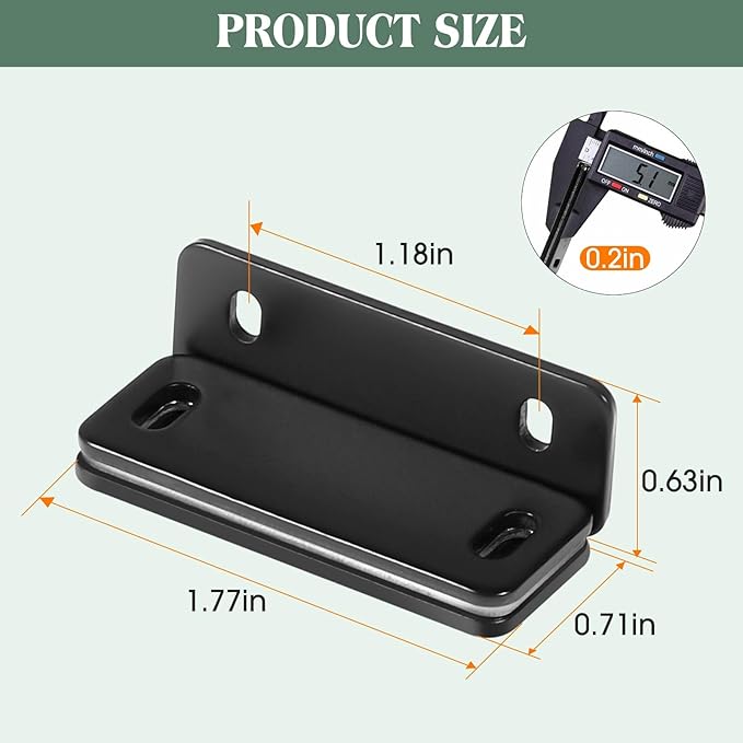 Ultra Thin Cabinet Door Magnets Catch,Magnetic Door Catch,Cabinet Latch Magnetic Closures for Kitchen Closet and Cupboard Wardrobe (Black Magnetic 4P)