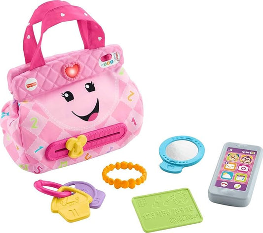 Fisher-Price Baby & Toddler Toy Laugh & Learn My Smart Purse with Lights, Learning Songs & 5 Accessories for Infants Ages 6+ Months
