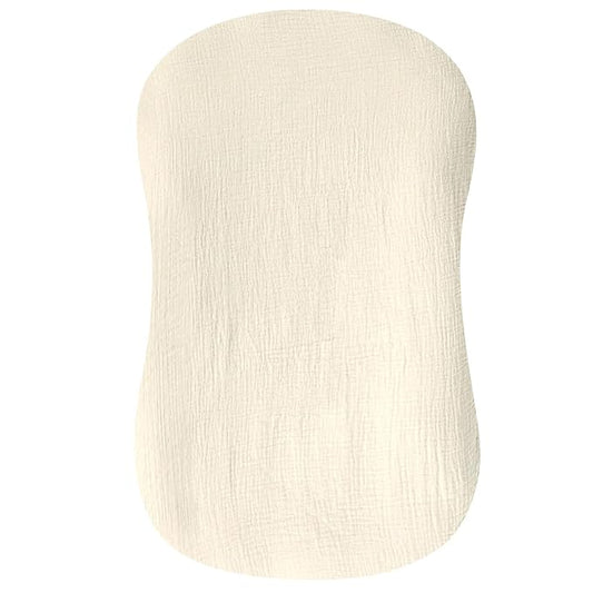 Hooyax Muslin Baby Lounger Cover 1 Pack, 100% Cotton Soft & Breathable Infant Lounger Covers Only for Newborn (Cream)