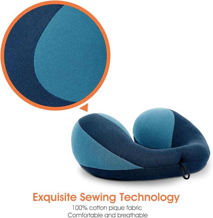 INFANZIA Chin Supporting Travel Neck Pillow, Comfortably Supports and Helps Support Head and Neck - Gifts for Toddler/Child/Kids, Blue