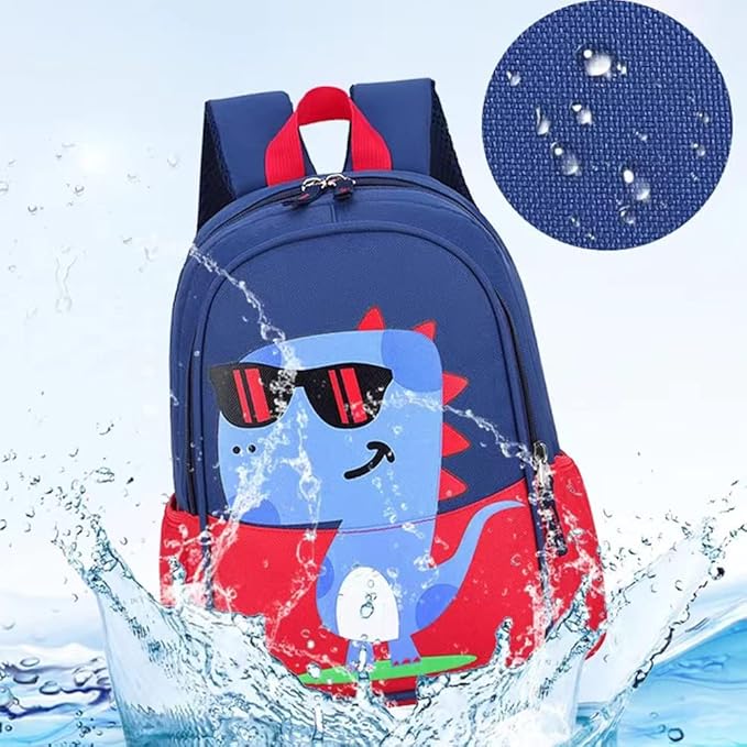 12 inch Kids Small Toddler Preschool Travel Backpack Cool Cute Cartoon Waterproof Daypack (Dinosaur Red)