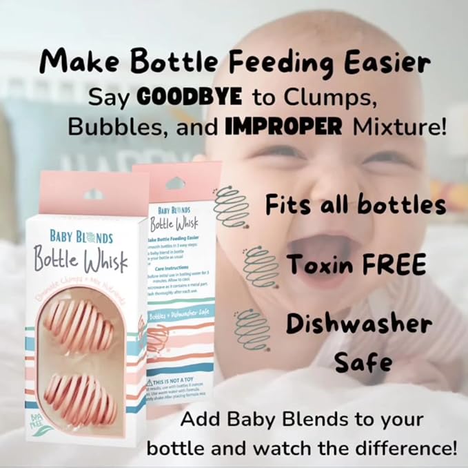 Bottle Whisk, Eliminate Clumps and Reduce Bubbles, 2-Pack,BPA Free Food Grade Silicone (Blue)