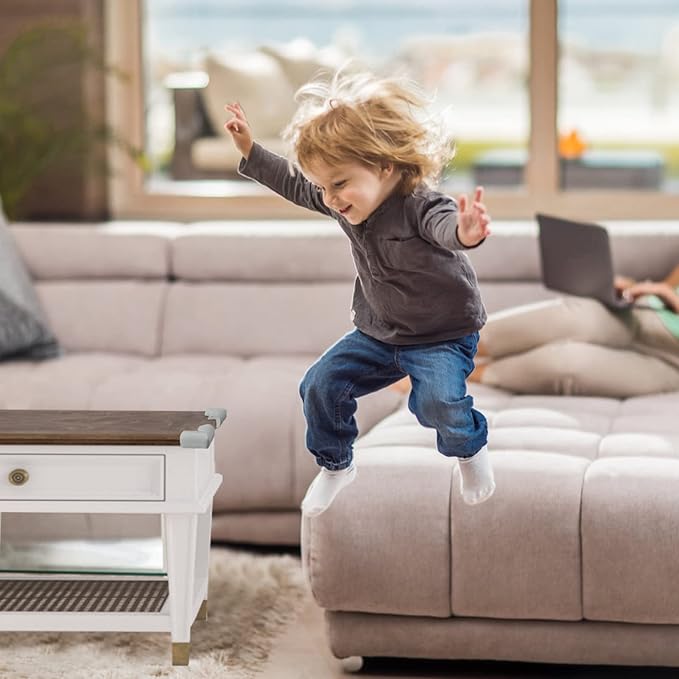 12 Pack Corner Protector Baby Proofing Corners and Edge Guards, Soft Safety Pre-Taped Rubber Foam Furniture Bumper for Fireplace, Table, Stair, Cabinet (Gray)