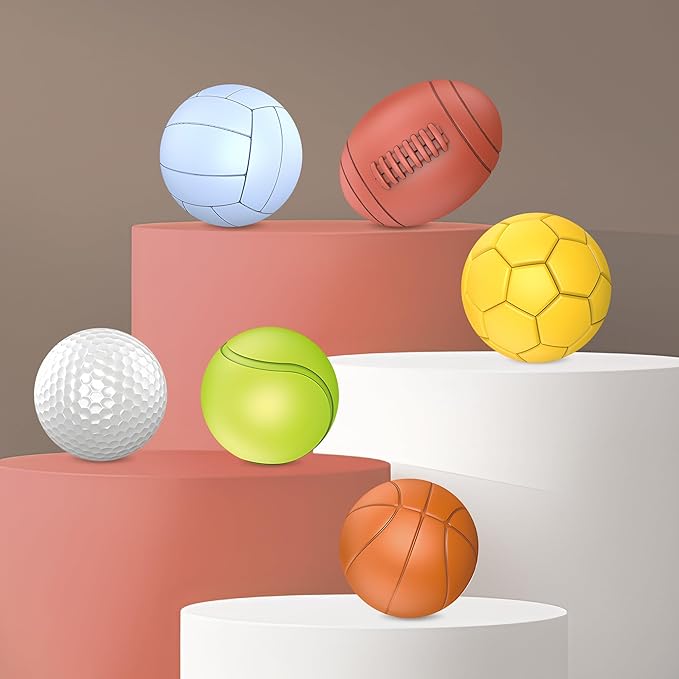 Baby Sensory Balls, Soft Rubber Balls for Toddlers 1-3, Montessori Sensory Bath Toys 6 to 12 Months, Kids Soccer Ball, Sport & Outdoors Baby Ball, 6 Rubber Soft Toys for Kids