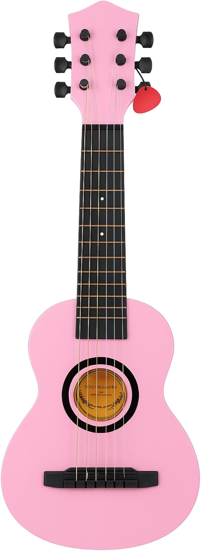 23" Acoustic Guitar, Kids 6 String Toy Guitar - Realistic Steel Strings - Beginner Practice First Musical Instrument for Children, Toddlers (Pink)