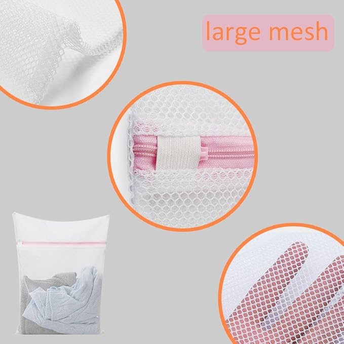 Pack of 5 Mesh Laundry Washing Bags-5 Large for Laundry,Blouse, Hosiery, Stocking, Underwear, Bra and Lingerie, Travel Laundry Bag FBA