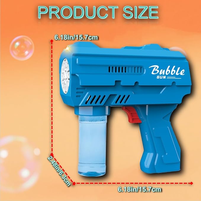 Kids Bubble Gun, Bubble Blaster with Refill Solution, Automatic Bubble Maker Blower & LED Light, Bubble Machine Guns for Toddlers Age 3-8, Outdoor Toys，Birthday Gifts，Easter, Wedding, Party (Red)