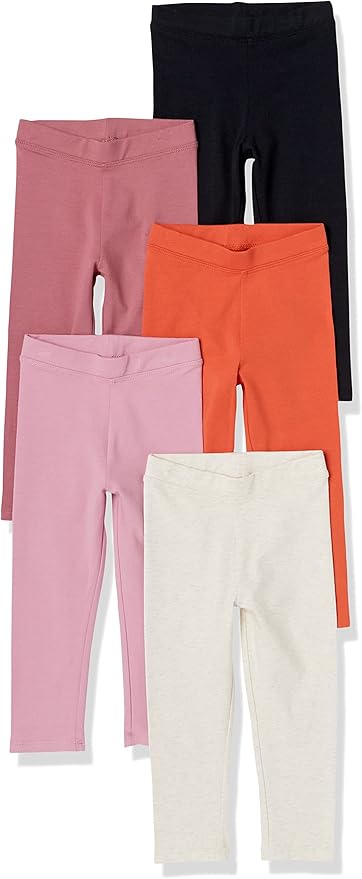 Amazon Essentials Girls and Toddlers' Leggings, Multipacks