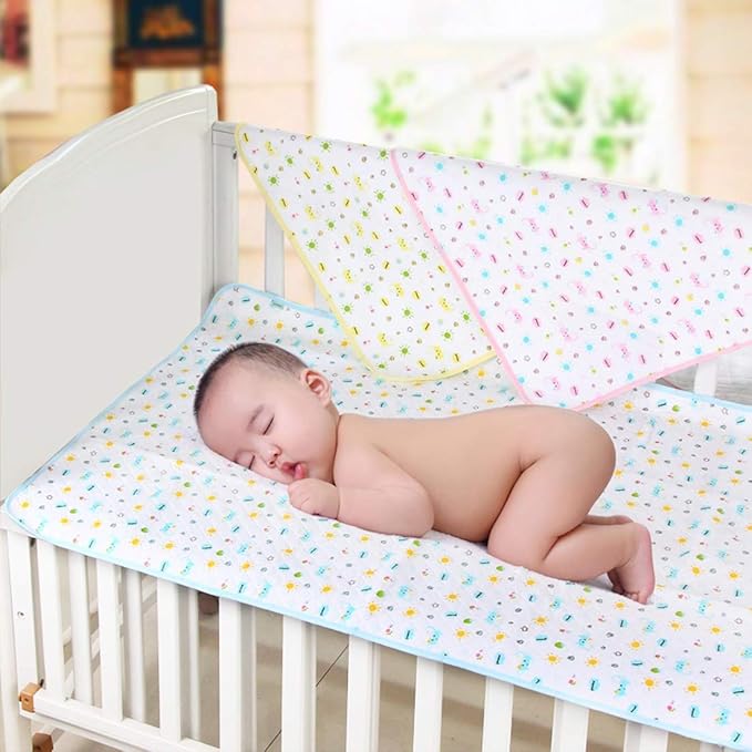 MBJERRY Waterproof Changing Pads Portable - Breathable Leak Proof Mattress Pad Protector Baby Changing Mat for Toddler, Kids Pack of 3 (M (27.5 x 19.7 Inch))