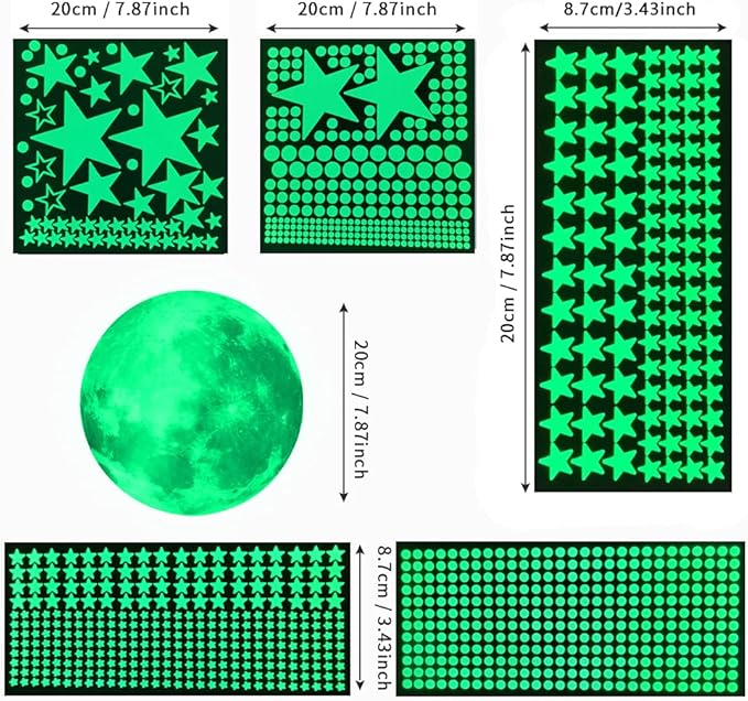 Glow in The Dark Stars for Ceiling,Star Decorations for Bedroom,Kids Boys Girls Room Decor,Wall Stickers for Bedroom,Play Room,Wall Decorations,Best Birthday Gift