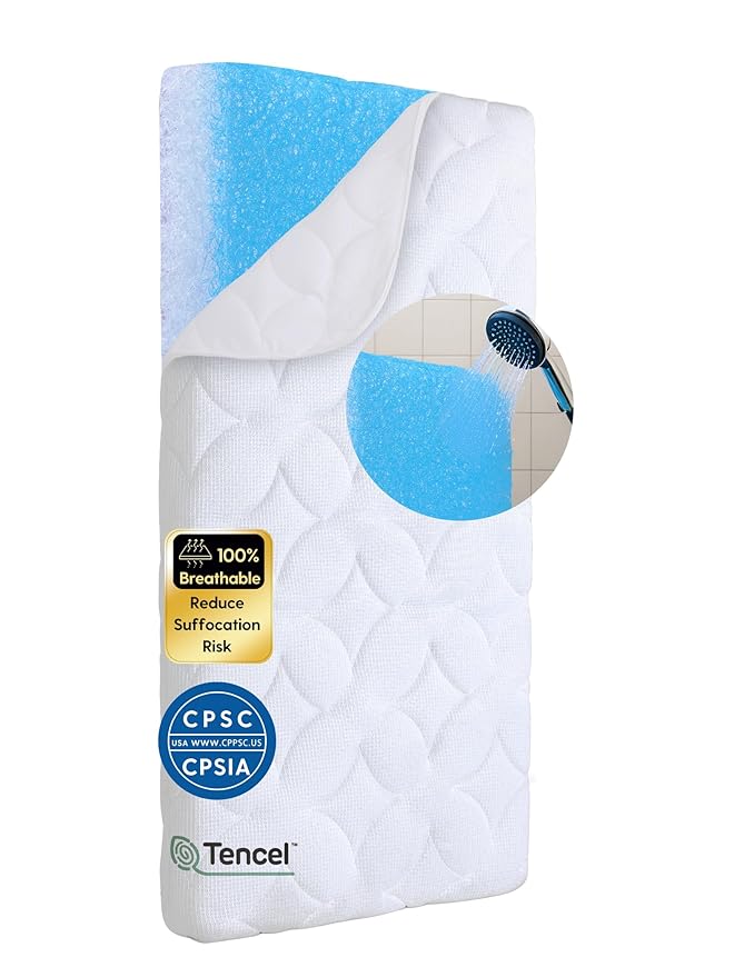 BABELIO Crib Mattress Ultra-Breathable 100% Washable Core Dual Sided Baby Toddler Mattress with Removable Machine-Washable Cover 52" x 28"