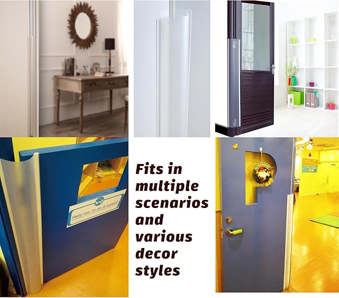 4PCS Baby Proofing Door Finger Pinch Guard Clear Door Jam Shield for Child Safety Finger Pinch Protector Hinge Protectors for Kids