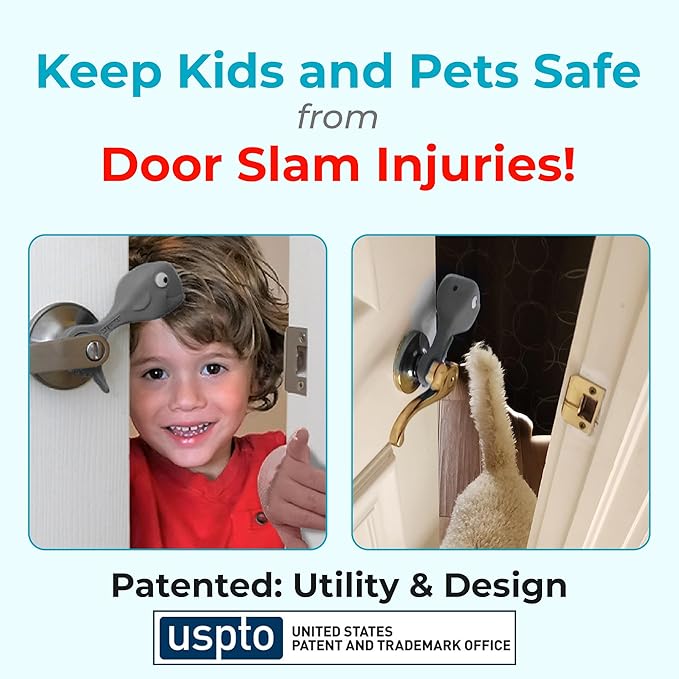 Baby Proofing Door Stopper, Door Pinch Guards Protect Child Fingers & PET Tails. Baby Safety Finger Protectors Prevent Pinch Injuries – Kids and Adults Love Whale Pinch Guard (Grey)