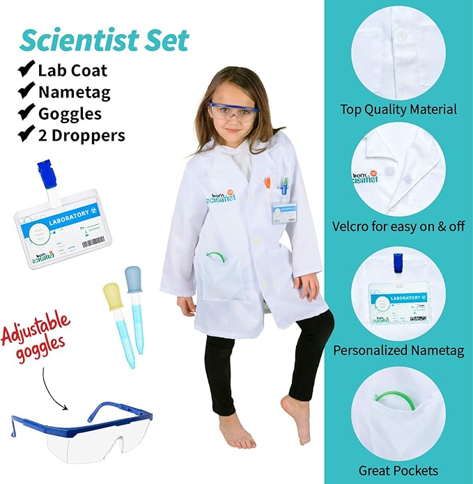 Born Toys Kids Costumes Set, 3-in-1 Dress Up & Pretend Play, Ages 3-7, Washable