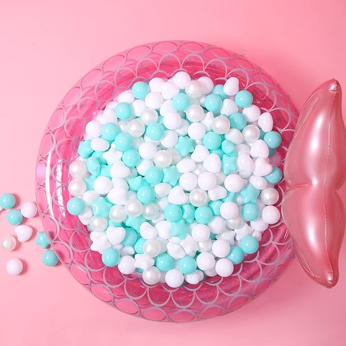 GOGOSO Ball Pit Balls Shapes for Kids - 100 Pieces Crush Proof Stress StarBalls BPA&Phthalate Free Non-Toxic Soft Plastic Ball for Baby Birthday Pool BallPit Accessories