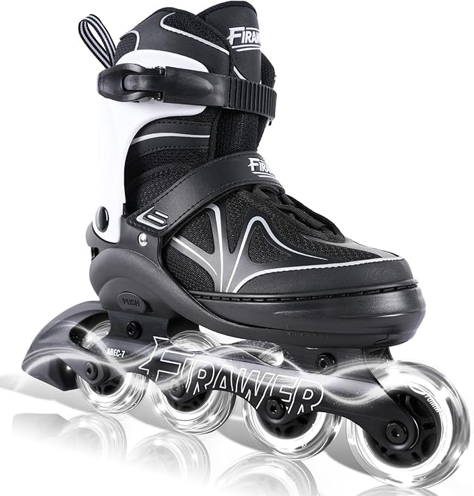 Kids Adjustable Inline Skates Ages 4-12, Youth Inlie Skates for Girls Boys 5-8 8-12 with Full Light Up Wheels, Beginner Women Adult Skates
