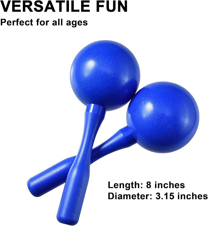 Maracas for Kids Adults, 8 Inch, Set of 2, Blue