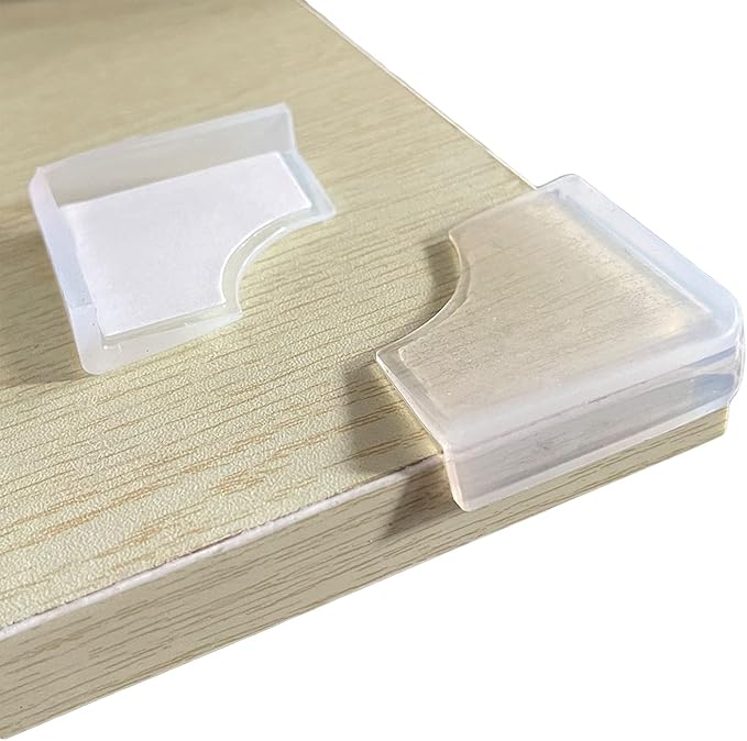 Food-Graded Silicone Clear Corner Protectors, Baby Proofing Table Edge Guards, Pre-Tapep Adhesive Soft for Kids Child Safety Proof, Cabinets Counter Furniture Bumpers (12, 1/5x4/5 in (Width))