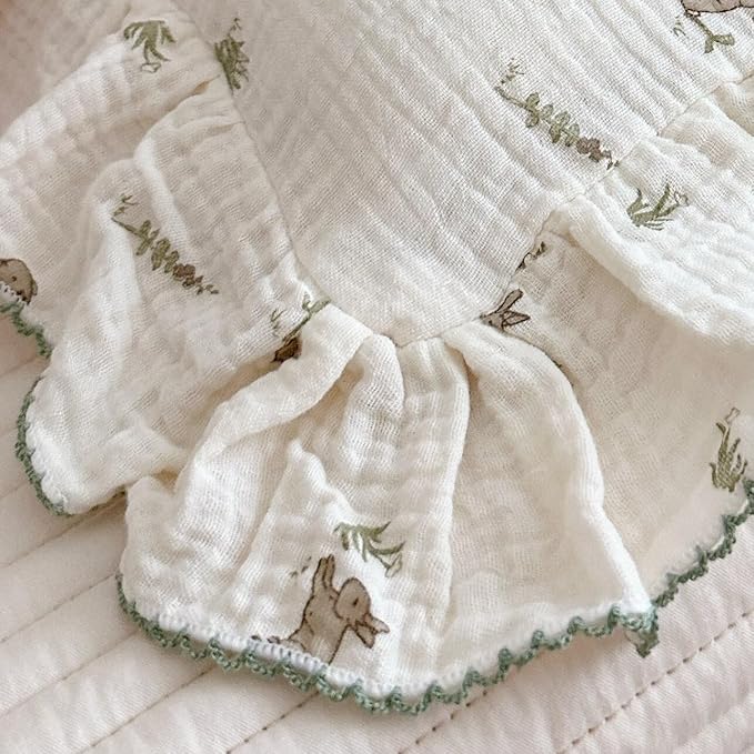 BuLuTu Muslin Toddler Pillowcase for Toddler Bed, Soft Breathable Standard Size Pillow Cover 20"x26", Animal Gray Bunny Toddler Pillow Case for Girls Boys Kids 1 2 3 4 5 6 Year Old, Envelope Closure